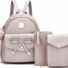 Backpack Handbags | BESYIGA Besyiga Mini Leather Backpack Purse For Women, Cute Fashion Travel Daypacks And Bow Backpack Shoulder Bag For Women, 3Pcs, Dusty Purple