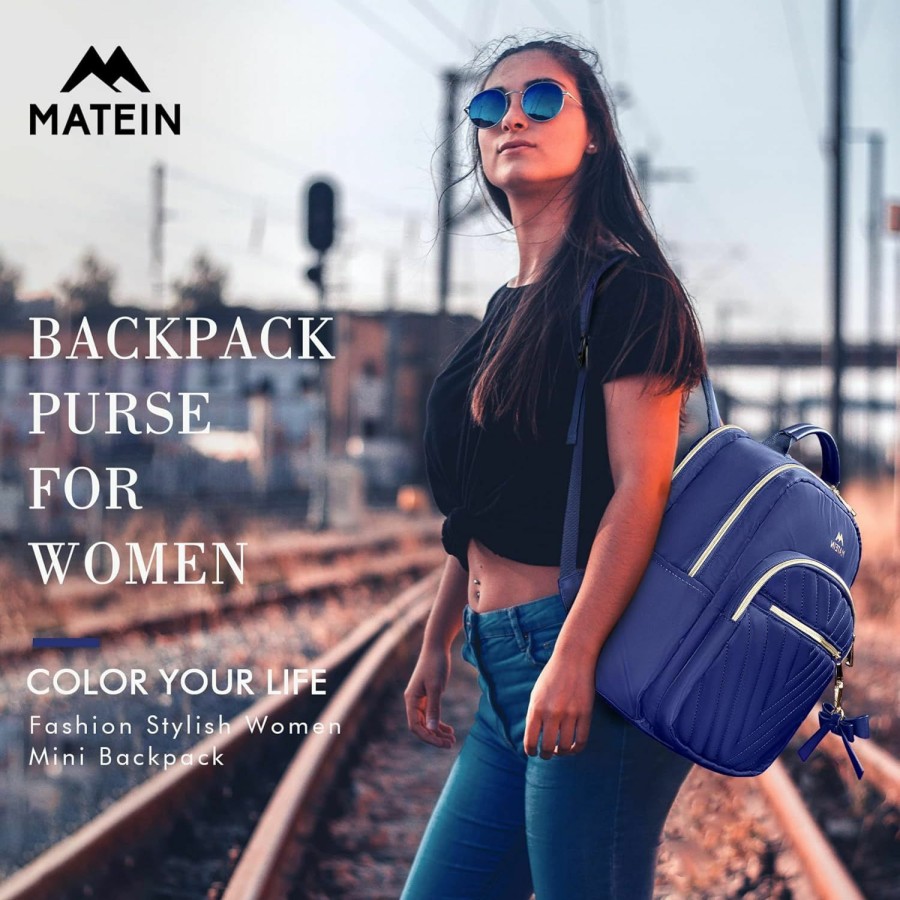 Backpack Handbags | MATEIN Matein Mini Backpack For Women, Waterproof Stylish Daypack Purse Shoulder Bag With Usb Charging Port, Lightweight Small Casual Daily Travel Backpack, Ladies Gift For College Work, 2Pcs Sets, Black