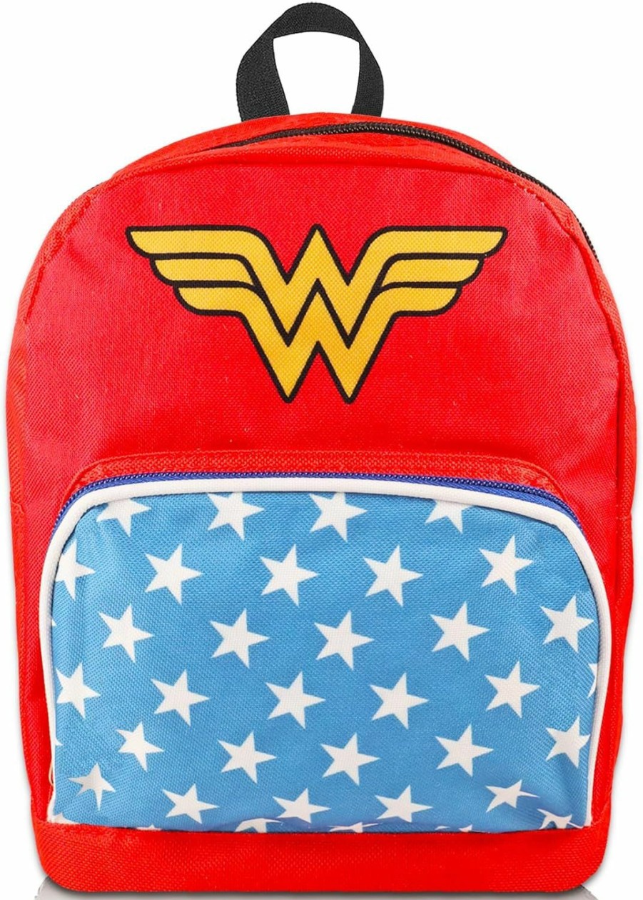 Backpack Handbags | Wonder Woman Wonder Woman Mini Backpack For Women - 10" Canvas Wonder Woman Mini Backpack With Front Pocket And Bookmark | Wonder Woman Backpack Purse Bundle