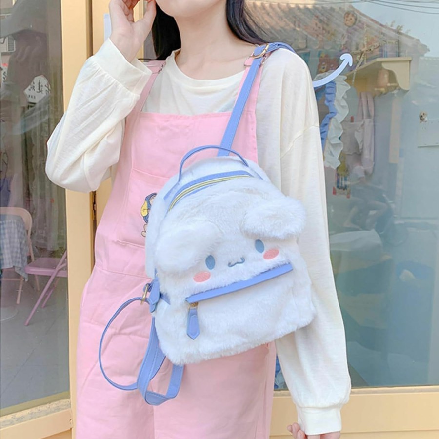 Backpack Handbags | Generic Cartoon Plush Backpack Cute Furry Backpacks Mini Bag Anime Backpack Fashionable Modern Blue Handbag (Blue)