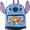 Backpack Handbags | Disney Disney Stitch Backpack - Blue Mini Backpack Purse 10 Inch Bag For Women, Adult Backpack Shoulder Bag Double Strap Faux Leather (Blue Pizza)