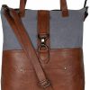 Backpack Handbags | Mona B. Mona B. Jamie Convertible Upcycled Canvas Tote And Landry Convertible Backpack With Vegan Leather Trim (Jamie Tote-Blue Fog…)