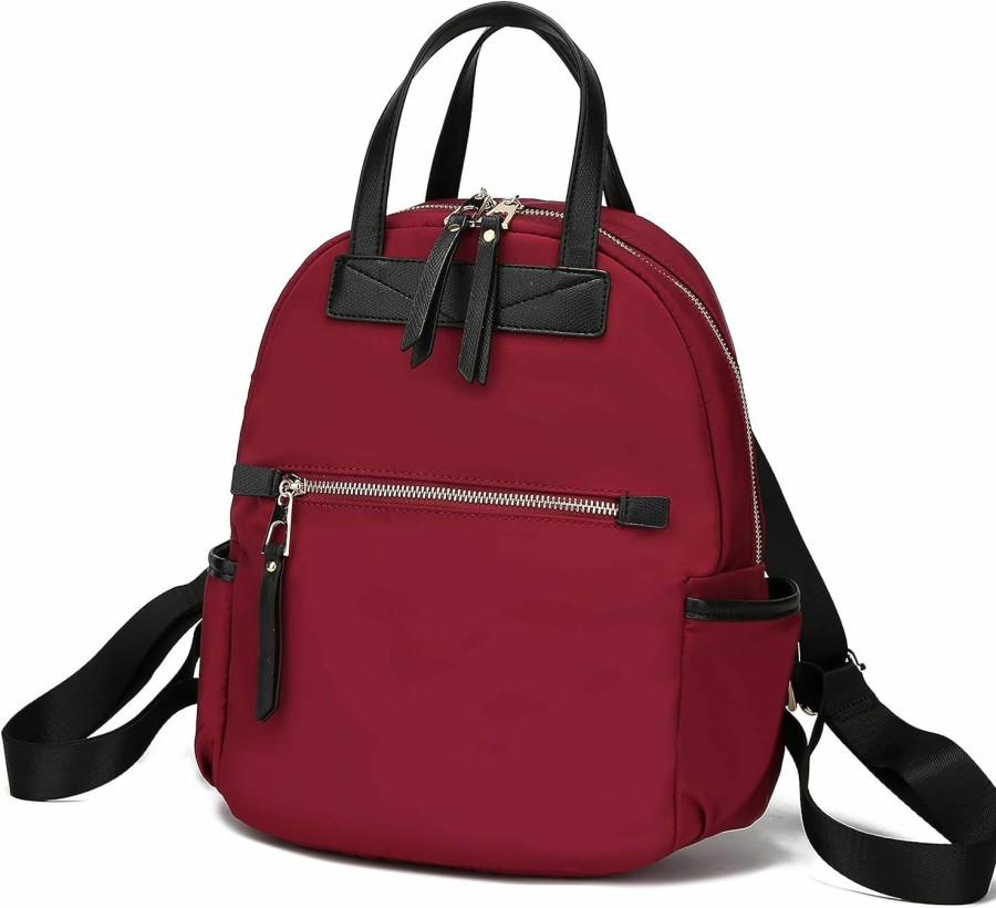 Backpack Handbags | MKF Collection Greer Backpack Waterproof Nylon Travel Purses And Handbags By Miak. Red