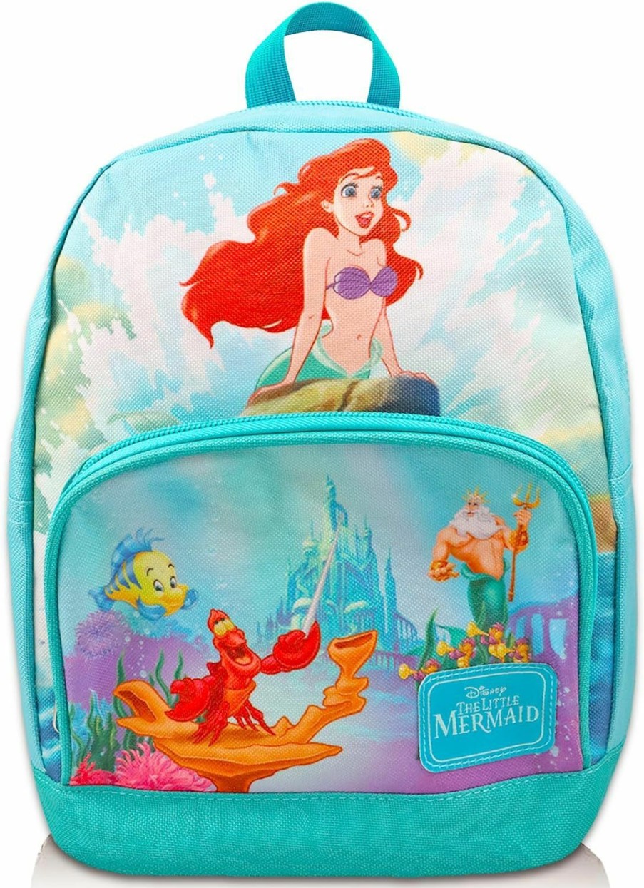 Backpack Handbags | The Little Mermaid The Little Mermaid Mini Backpack For Women - 10" Canvas Ariel Backpack With Front Pocket And Bookmark | Little Mermaid Backpack Purse Bundle