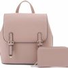 Backpack Handbags | EVVE Evve Faux Leather Small Fashion Backpack Purses For Women Girls Mini Daypack With Matching Wallet | Off White