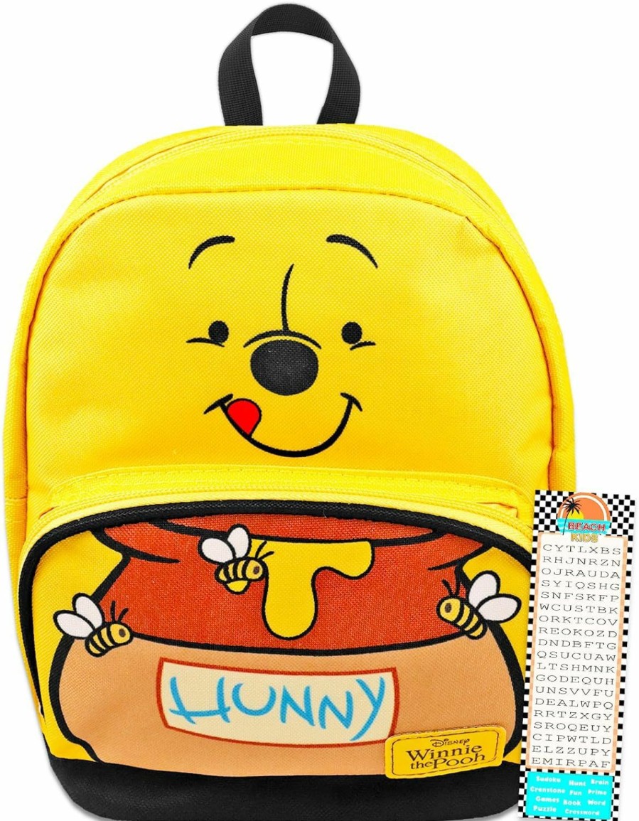 Backpack Handbags | Disney Winnie The Pooh Mini Backpack For Women - 10" Canvas Winnie The Pooh Backpack With Front Pocket Plus Bookmark | Winnie The Pooh Backpack Purse Bundle