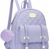 Backpack Handbags | KKXIU Kkxiu Women Small Backpack Purse Synthetic Leather Quilted Mini Daypack Fashion Bookbag For Ladies (Purple)