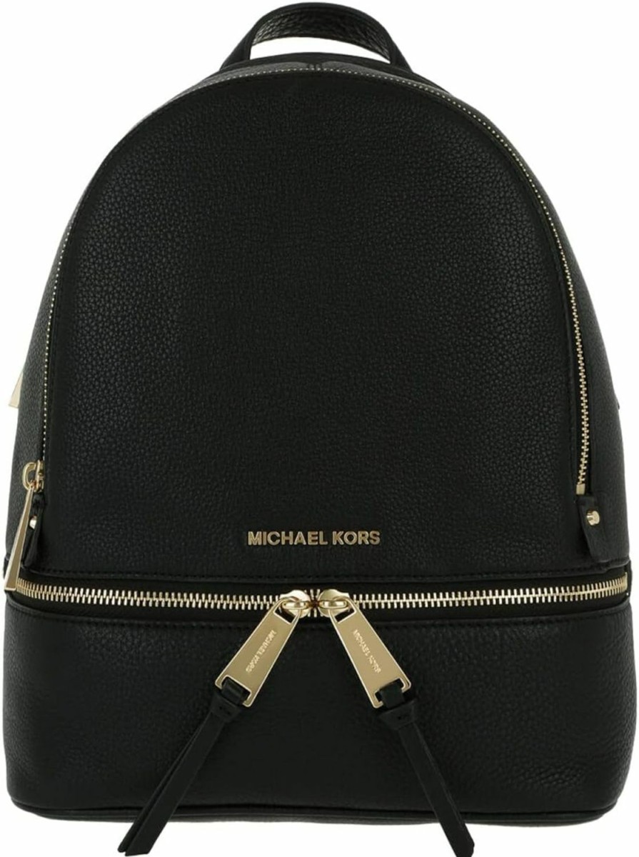 Backpack Handbags | Michael Kors Michael Kors Rhea Zip Medium Leather Backpack, Black