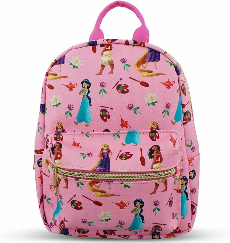 Backpack Handbags | Disney Disney Princess Mini Pu Leather Backpack Purse With Adjustable Straps 10 In (Blush Pink, One Size)