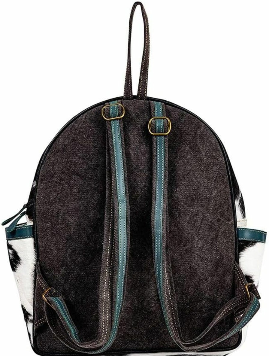 Backpack Handbags | Myra Bag Myra Bag Backpack Bag For Women - Western Upcycled Hairon & Leather Bag Charcoal Gray