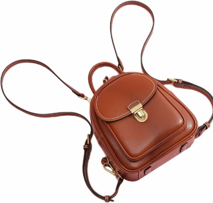 Backpack Handbags | LAORENTOU Laorentou Small Backpack Purse For Women Cowhide Mini Leather Backpack For Women, Ladies Small Shoulder Crossbody Handbags