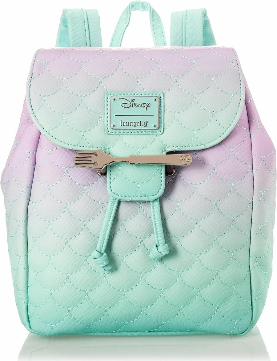 Backpack Handbags | Loungefly Loungefly Disney Little Mermaid Ombre Scales Womens Double Strap Shoulder Bag Purse