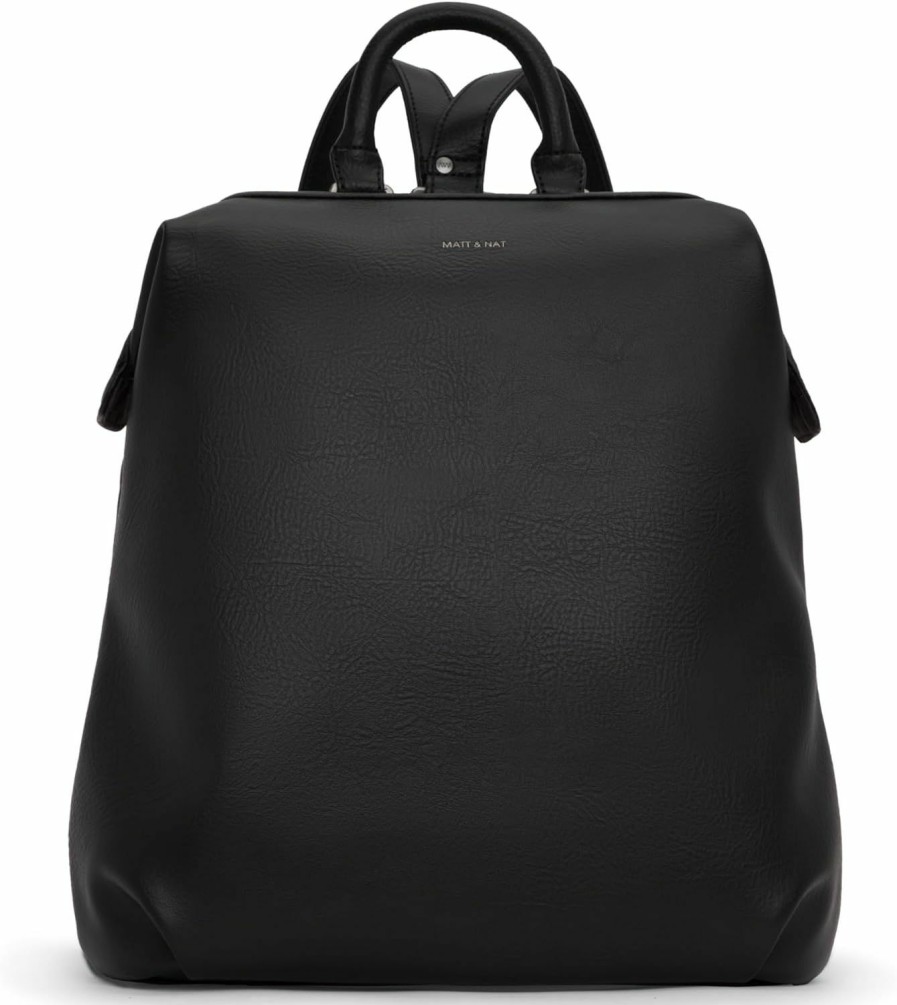 Backpack Handbags | Matt & Nat Matt & Nat Vegan Handbags, Vignelli Backpack, Black (Black) - Designer Purses & Bags, Men & Women, Cruelty-Free, Animal-Free