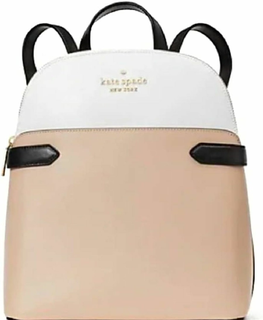 Backpack Handbags | Kate Spade New York Kate Spade New York Staci Dome Leather Medium Backpack Warm Beige Black