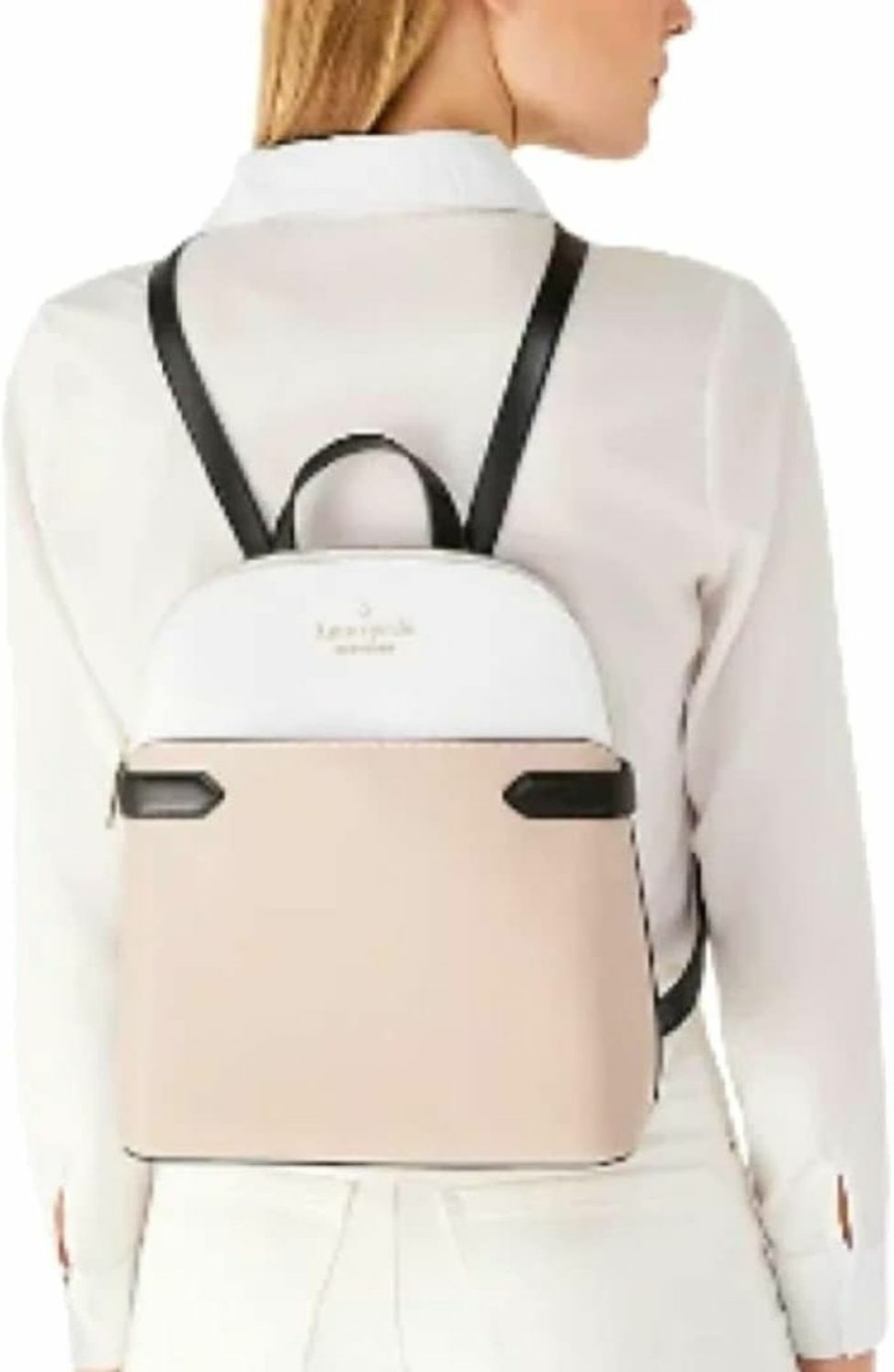 Backpack Handbags | Kate Spade New York Kate Spade New York Staci Dome Leather Medium Backpack Warm Beige Black