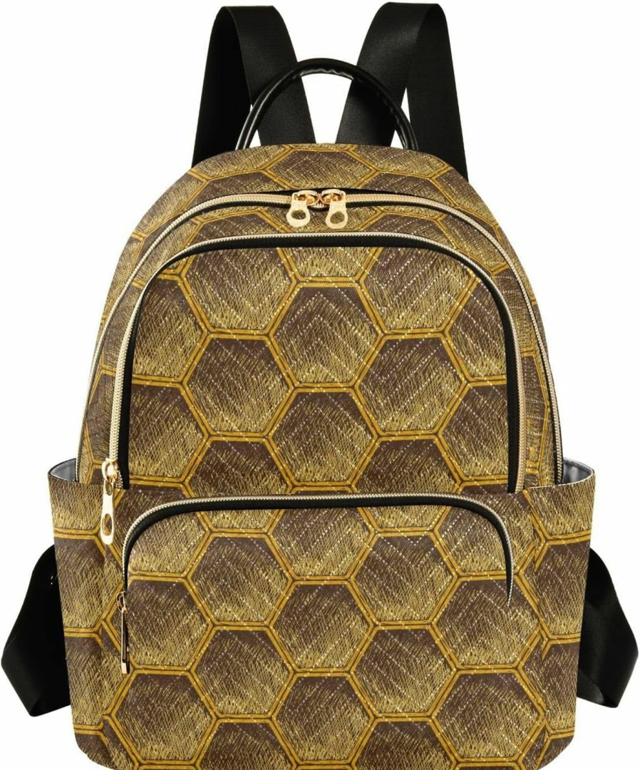 Backpack Handbags | ALAZA Alaza Honeycomb Bee Pattern Women'S Backpack Purse Causal Daypack Work Travel College Business Trip Bag Shoulder Bag