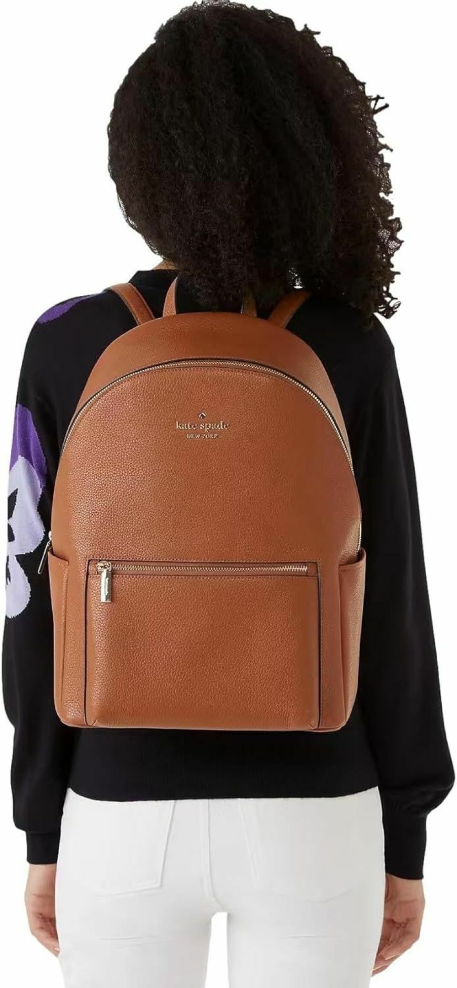 Backpack Handbags | Kate Spade New York Kate Spade New York Women'S Leila Pebbled Leather Large Dome Backpack Bag, Black