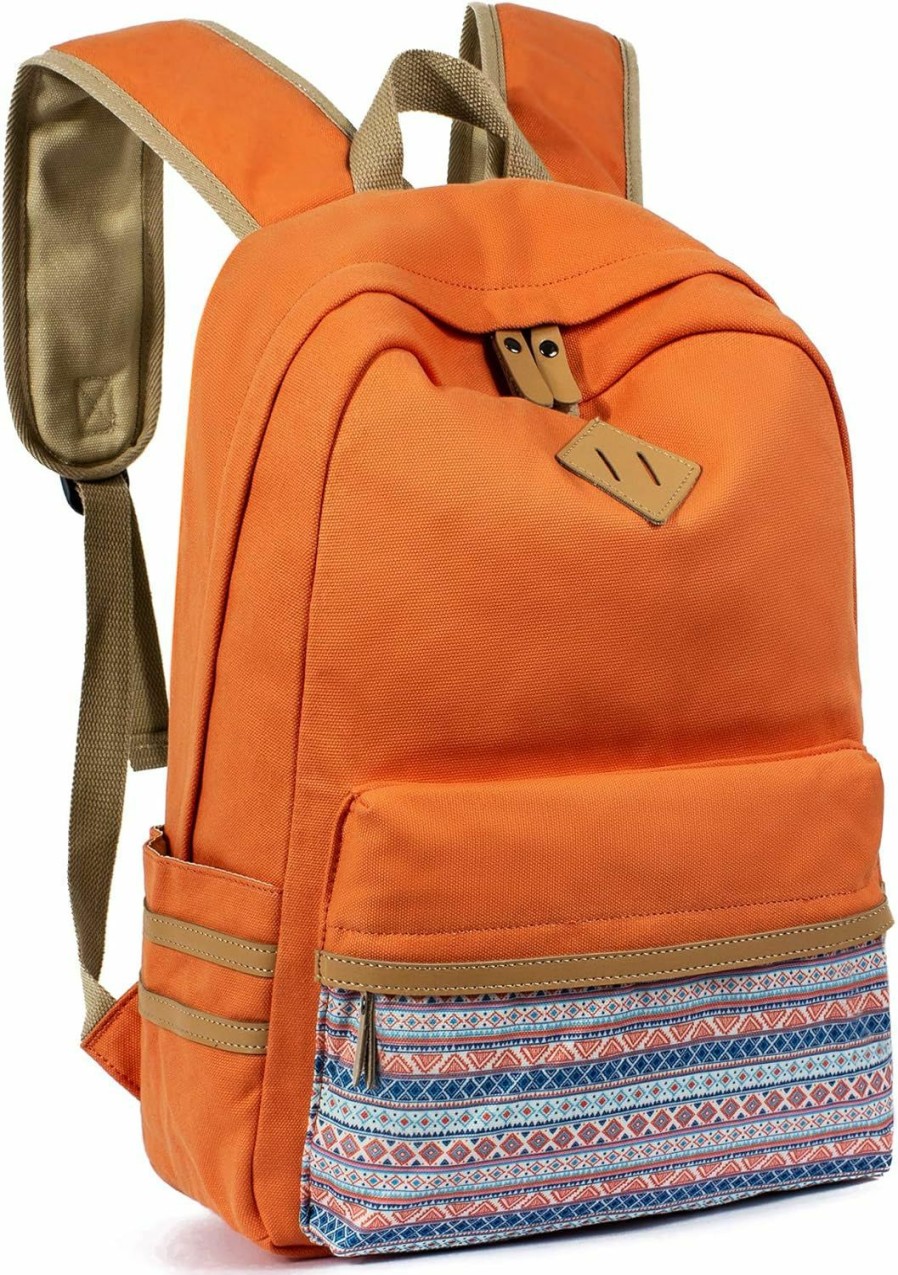 Backpack Handbags | Leaper Leaper Backpack Geometric Backpack Purse Set For Women Shoulder Bag Orange