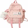 Backpack Handbags | kakarin choyx Kakarin Choyx Aesthetic Backpack 10.6 Inch Kawaii Backpack With Pendant Mini Backpack Cute Backpack Japanese Bag Flowers Backpack (White)