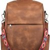 Backpack Handbags | FADEON Fadeon Anti Theft Leather Backpack Purse For Women Travel Backpack, Designer Back Opening Backpack Secure Work Bag Brown