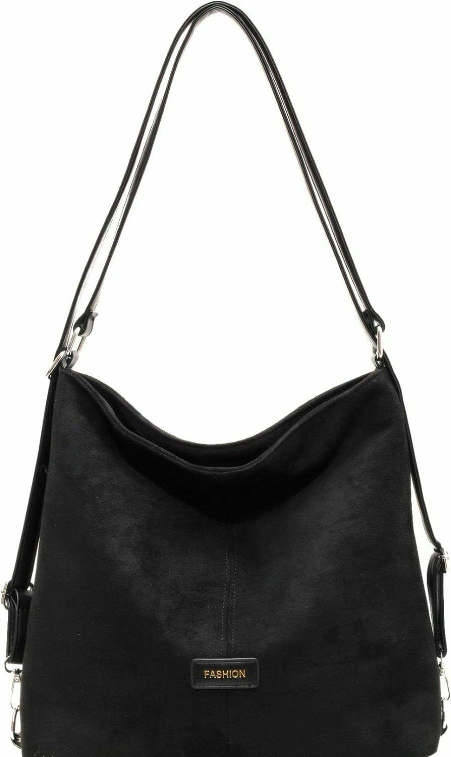 Backpack Handbags | RUNSOON Runsoon Multipurpose Hobo Purse For Women Suede Convertible Backpack Corduroy Tote Bag With Zipper, 06 Black