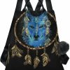 Backpack Handbags | ALAZA Alaza Boho Wolf Dream Catcher Women Backpack Anti Theft Back Pack Shoulder Fashion Bag Purse