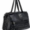 Backpack Handbags | UTO Uto Women Skull Tote Bag Rivet Studded Handbag Pu Leather Purse Shoulder Bags 385C