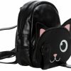 Backpack Handbags | Lost Queen Lost Queen Women'S Peek-A-Boo Cartoon Black Cat Purse Bag Of Tricks Backpack