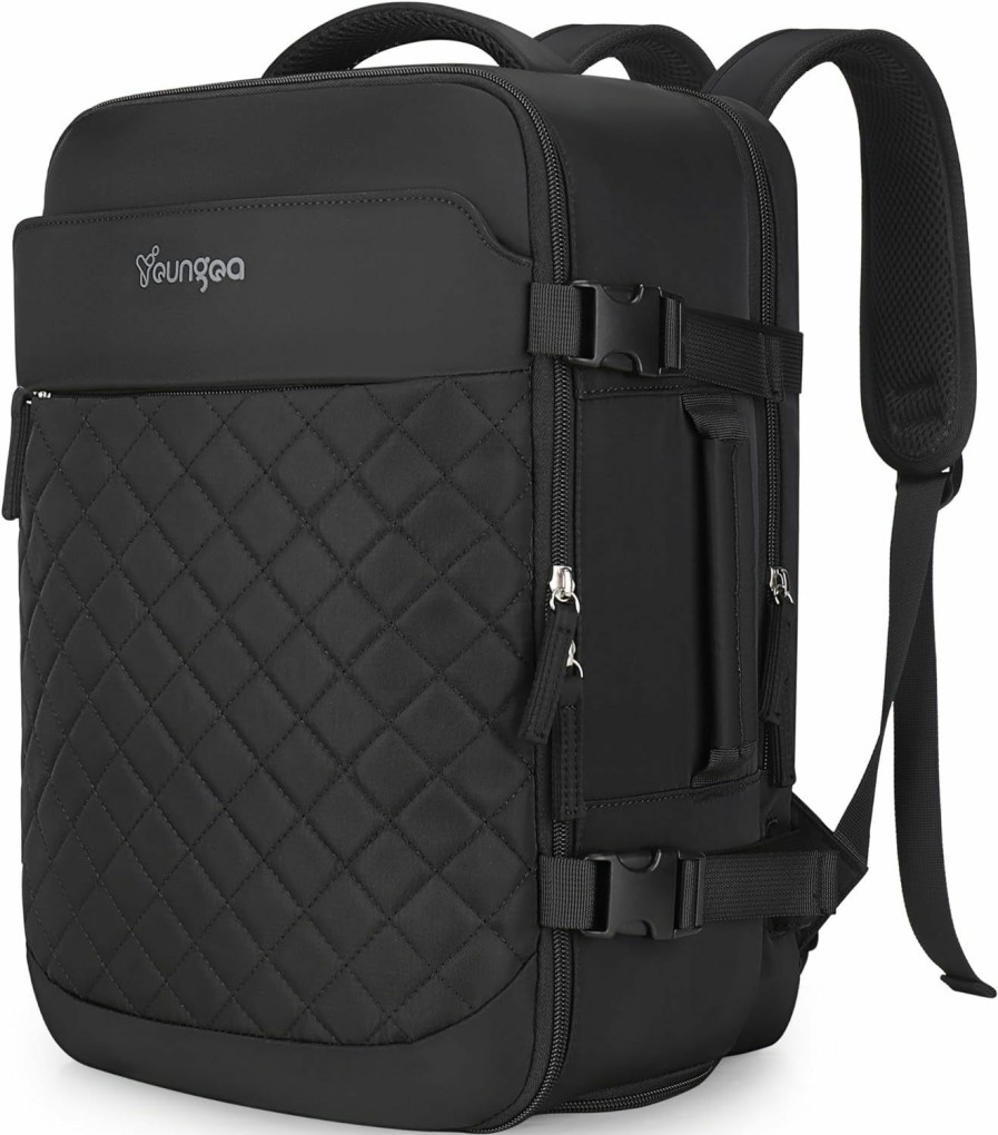 Backpack Handbags | YOUNGOA Youngoa 35L 18X14X8 Inch Personal Item Bag Backpack For Women, Travel Backpack Carry On Flight Approved For Spirit/Frontier Etc, Black