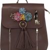 Backpack Handbags | Fawziya Fawziya Tassel Appliques Fashion Novelty Small Faux Leather Backpack For Women-Dark Pink