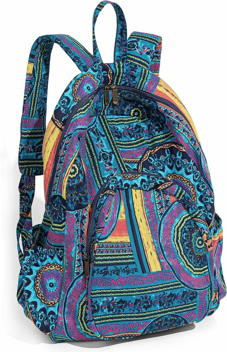 Backpack Handbags | OPQRSTU Opqrstu Women Hippie Hand Bag Large Capacity Bohemian Bag Portable Tourist Fashion Backpacks (Green-Purple)