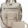 Backpack Handbags | KoboIn Koboin Backpack Purse For Women Fashion Designer Travel Backpack Convertible Casual Daypack With Wristlet (Two-Toned Grey)