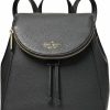 Backpack Handbags | Kate Spade New York Kate Spade Leila Medium Flap Backpack Tote Bag Black Soft Leather