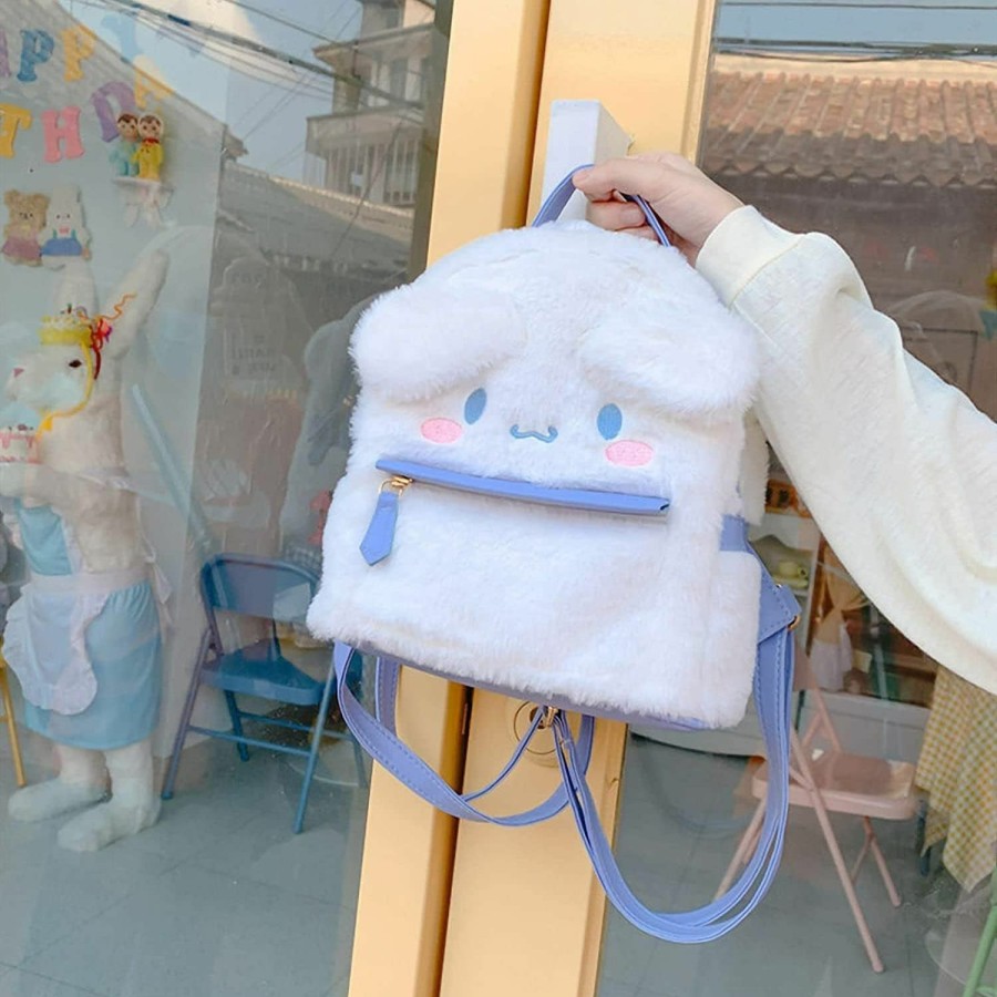 Backpack Handbags | ACCENE Cute Furry Plush Backpacks Bag - Kawaii Backpack Cute Mini Cartoon Bag Anime 3D Backpack Simple Modern Backpack Handbag Blue Plush Schoolbags