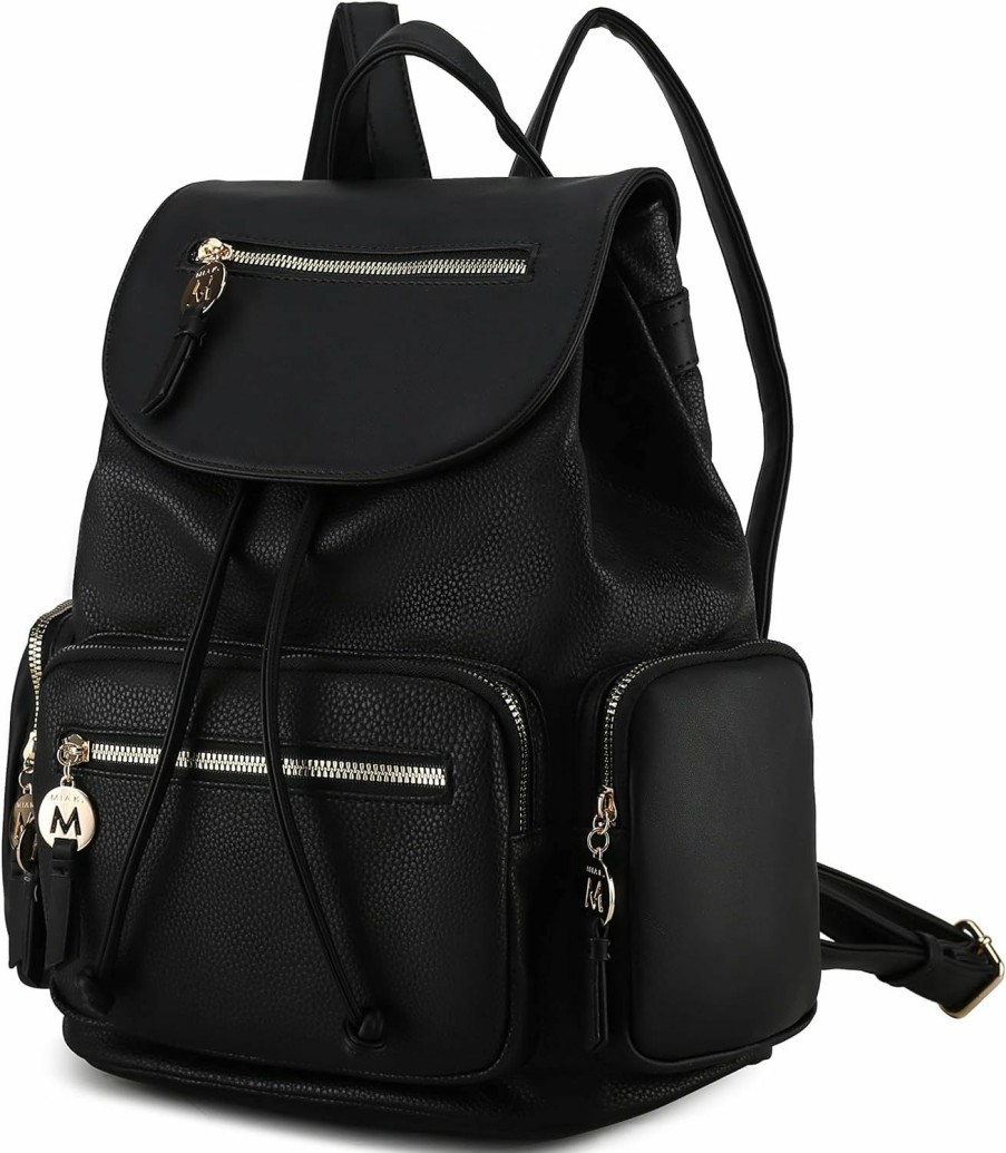 Backpack Handbags | MKF Collection Mkf Collection Backpack Purse For Women, Vegan Leather Top-Handle Ladies Daypack Bookbag Black By Mia K