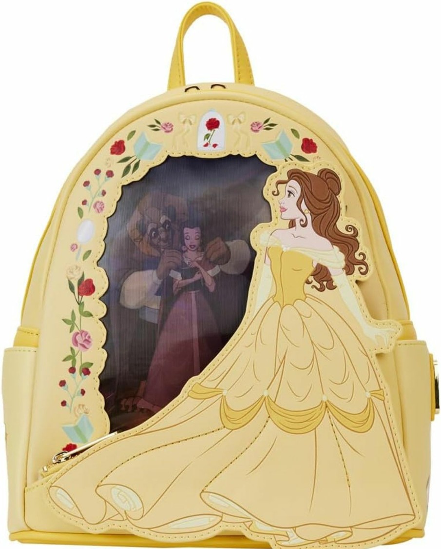 Backpack Handbags | Loungefly Loungefly Disney Beauty And The Beast Princess Series Lenticular Double Strap Shoulder Bag