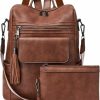 Backpack Handbags | CASEEK Caseek Womens Backpack Purse Leather: Fashion Convertible Ladies Shoulder Bag Travel Women Backpack Purse With Wristlet