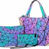 Backpack Handbags | LOVEVOOK Lovevook Geometric Luminous Purses And Handbags For Women Holographic Reflective Crossbody Bag Wallet