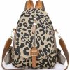 Backpack Handbags | Hiriotin Hiriotin Leopard Print Backpack For Women Pu Leather Cheetah Print Shoulder Daypack Leopard Satchel Backpack With Handle Multipurpose (Double Zipper)