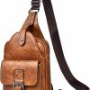 Backpack Handbags | Saddhu Saddhu Sling Bag For Women Men Leather Crossbody Backpack Cross Body Chest Bag Casual Small Daypack Purse For Hiking Travel