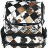 Backpack Handbags | NM-Fashions Nm-Fashions Cowhide Leather Backpack Western Patchwork - Casual Daypacks Travel Backpack - Comfortable Cow Print Backpack With Straps (Black)