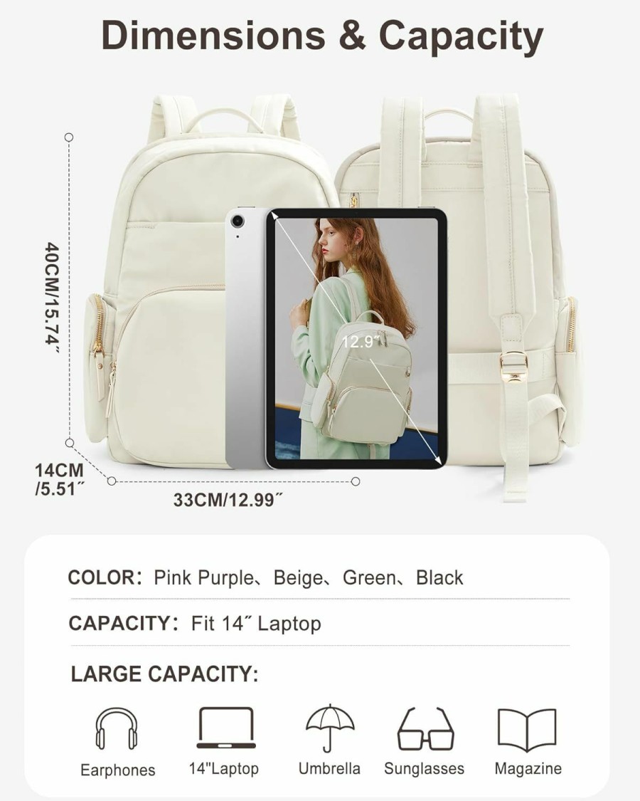 Backpack Handbags | CADOLIM Cadolim Beige Mini Backpack For Women Backpack Purse For Women Small Backpack Mochilas Para Mujer Work Backpack Lightweight Casual Daypack Backpacks