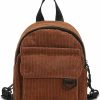 Backpack Handbags | WisePoint Wisepoint Women'S Fashion Backpacks, Corduroy Backpack Bag For Women Portable Backpack Purse Small Backpack (Brown)