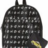 Backpack Handbags | AI ACCESSORY INNOVATIONS Ai Accessory Innovations Friends All Over Print Faux Leather 10.5\" Women'S Black Mini Backpack Purse With Coin Purse, 2-Piece Set