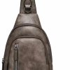 Backpack Handbags | Cnoles Cnoles Sling Bag For Women Vegan Leather Fashion Small Travel Backpack Shoulder Crossbody Bags For Women Waist Packs With Guitar Strap Coffee