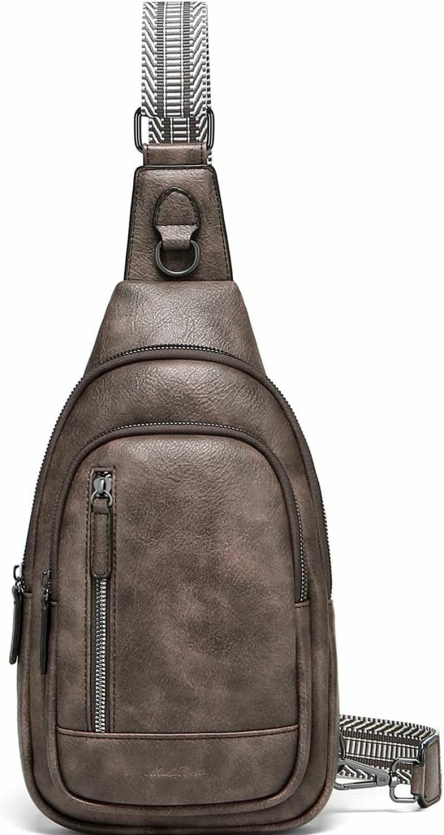 Backpack Handbags | Cnoles Cnoles Sling Bag For Women Vegan Leather Fashion Small Travel Backpack Shoulder Crossbody Bags For Women Waist Packs With Guitar Strap Coffee