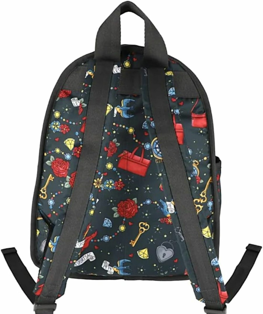 Backpack Handbags | LeSportsac Lesportsac Keepsake Memory Basic Backpack/Rucksack, Style 7812/Color E465, Whimsical Colorful Design: Handbags, Hearts, Flowers & Jewels, Celebrate 1974 Iconic Debut