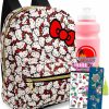 Backpack Handbags | Hello Kitty Hello Kitty Mini Backpack Set - 10\" Faux Leather Hello Kitty Backpack With Front Pocket For Women Plus Water Bottle, Stickers, More | Hello Kitty Backpack Purse Bundle