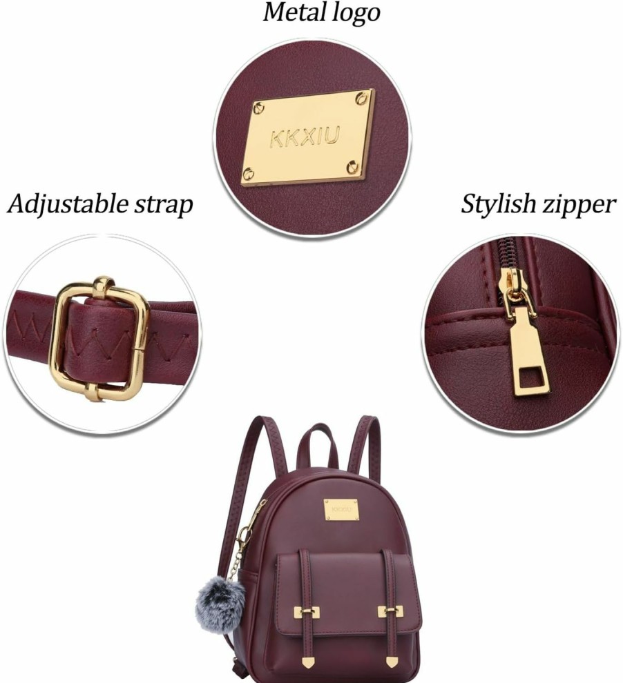 Backpack Handbags | KKXIU Kkxiu Women Small Backpack Purse Convertible Leather Mini Daypacks Crossbody Shoulder Bag For Ladies