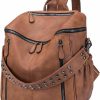 Backpack Handbags | Roulens Roulens Women Backpack Purse Fashion Leather Large Ladies Shoulder Bags Travel Backpack Purse For Women